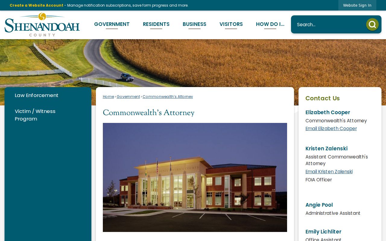 Shenandoah County warrant resolution information from the Commonwealth’s Attorney