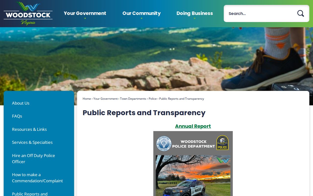Shenandoah County most-wanted research includes Woodstock public safety transparency records