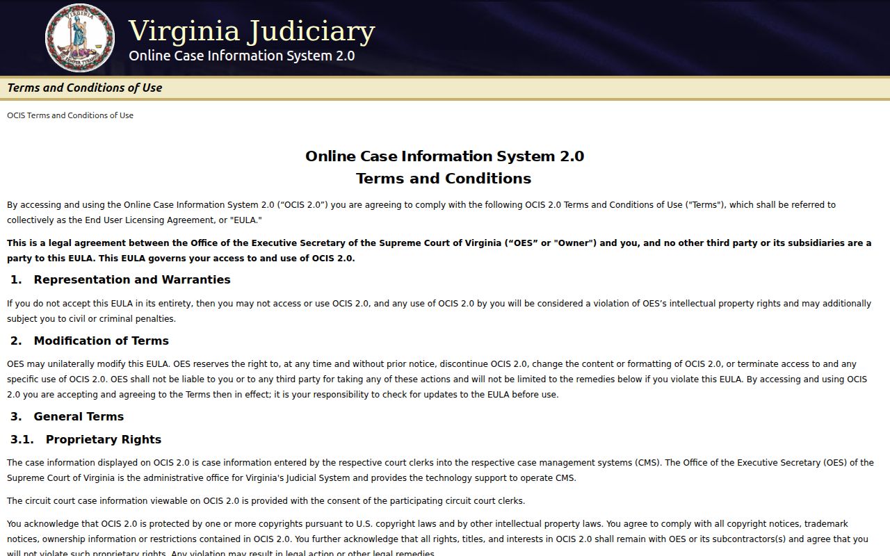 Shenandoah County warrant search begins at Virginia court case information
